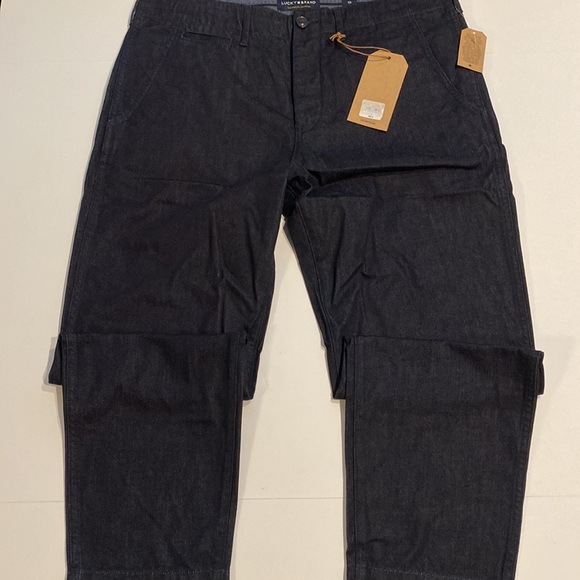 Lucky Brand SZ 33 Flat Front Trouser Style Denim Blue Pants New D37 - Picture 11 of 16